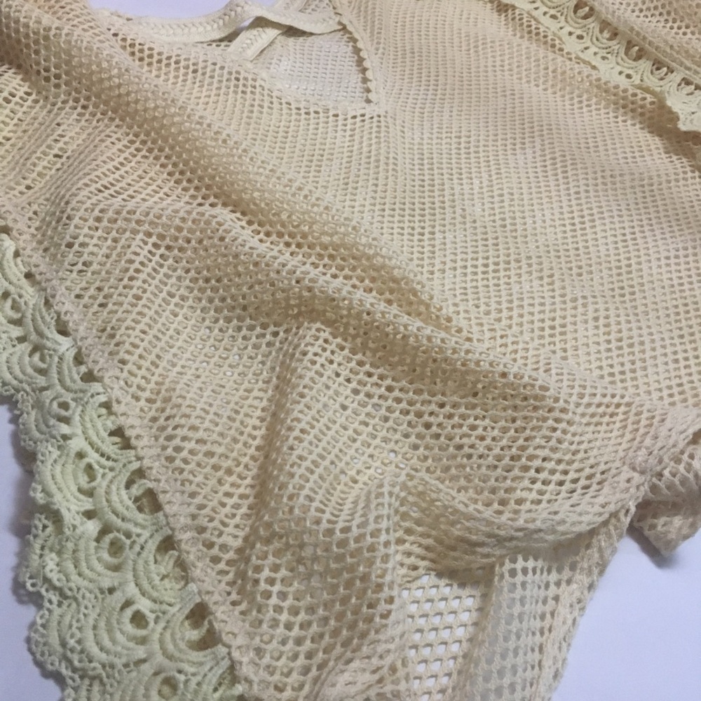 White (off white) Knit see-through Blouse